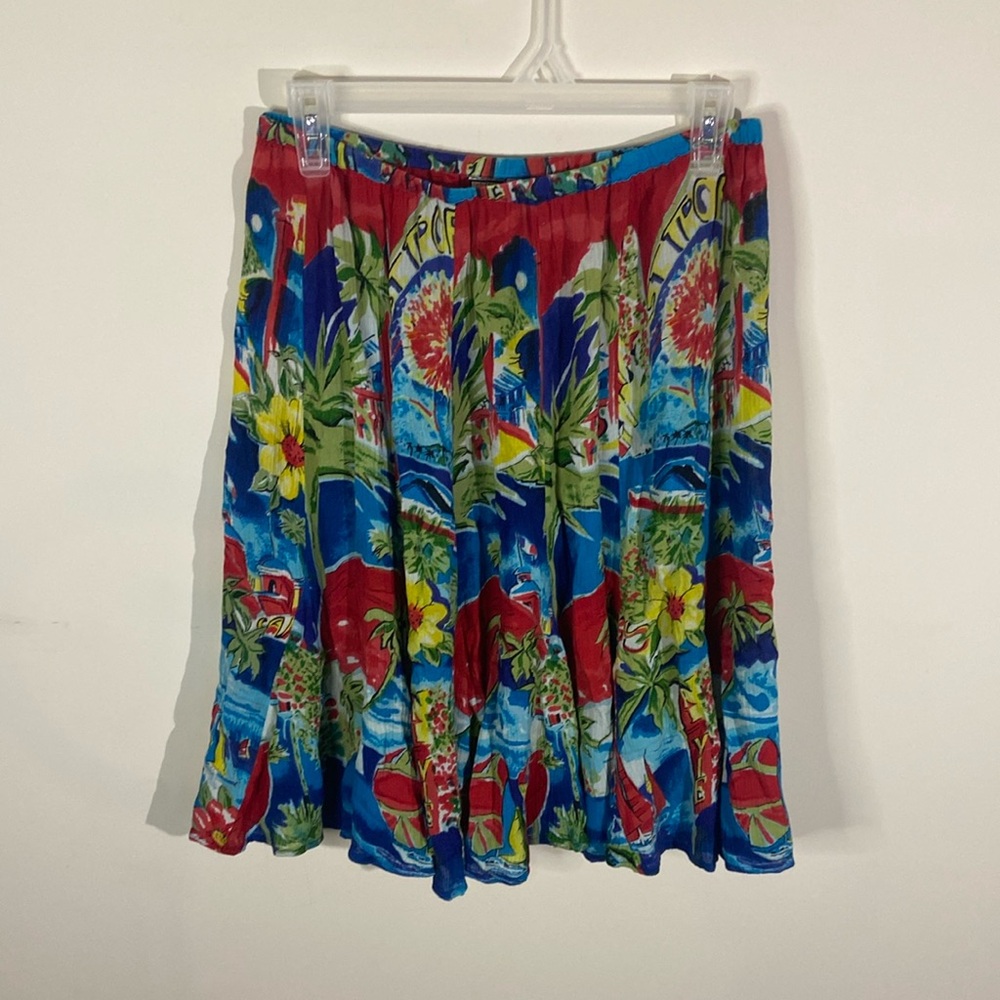 Vintage Forbidden Tropical Print Flowy skirt Size M